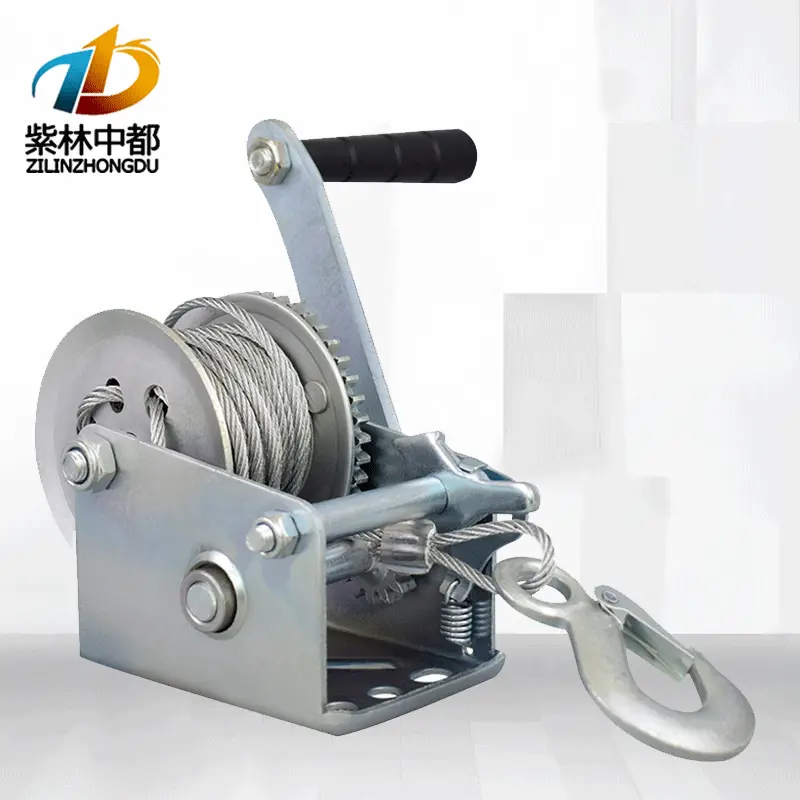 手摇绞盘厂家批发600磅2500磅自锁式手摇绞盘 手动钢丝绳葫芦批发