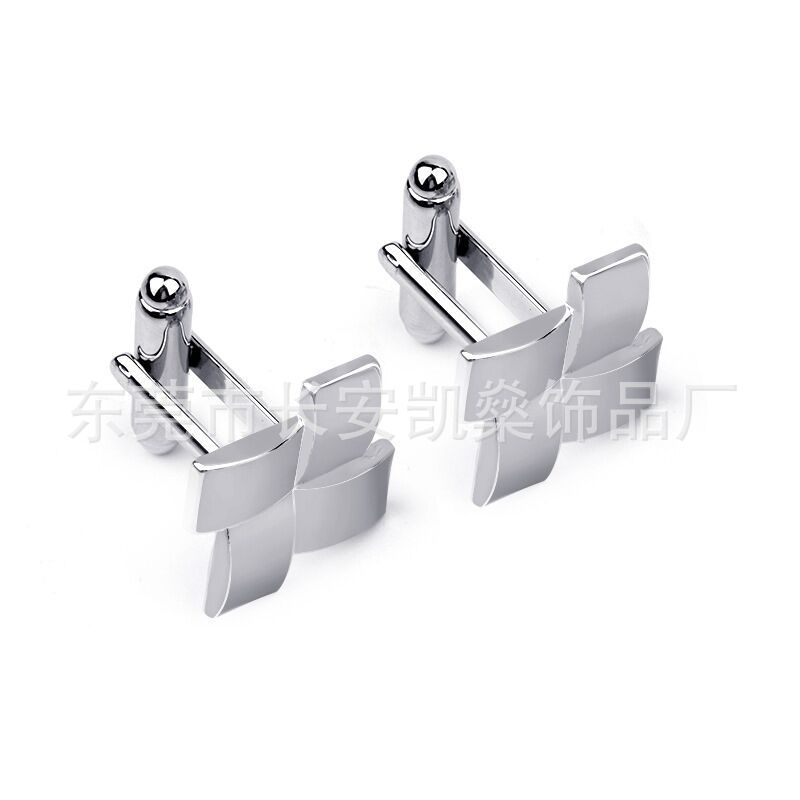 Factory Direct Sales, High-grade Four-grids Simple Silver Cufflinks Cuff Nails Men French Button