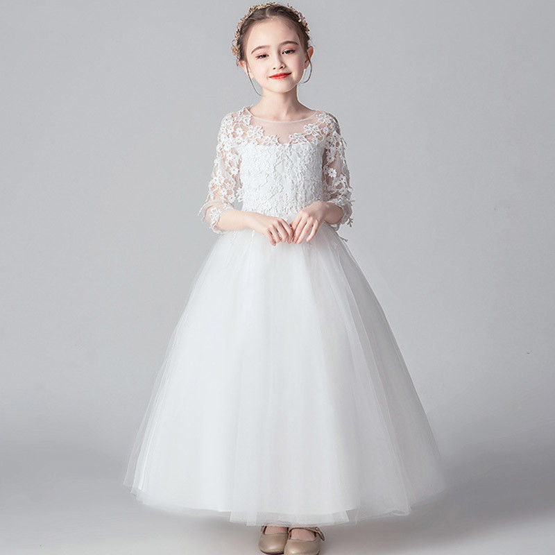 Middle School Student Host Dress Female Evening Dress Dress 12-15 Year Old Princess Dress Big Children Long Performance Girl 9 Puff