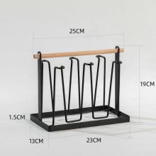 家用日式创意铁艺杯架厨房置物架马克杯简约玻璃杯沥水挂杯架托盘
