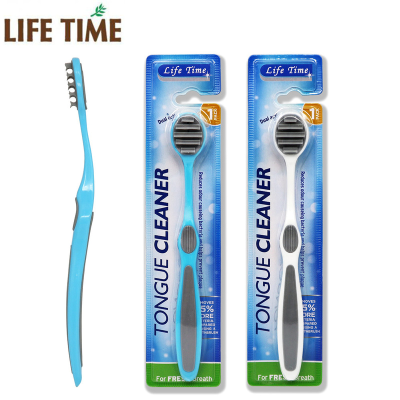 Soft rubber tongue brush more care of oral cavity