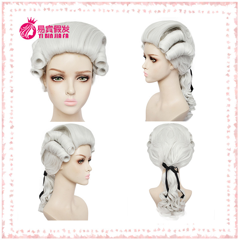 Cosplay Masquerade Baroque Long Curly Wig Colonial Wig Retro Retro Style Long Straight Hair