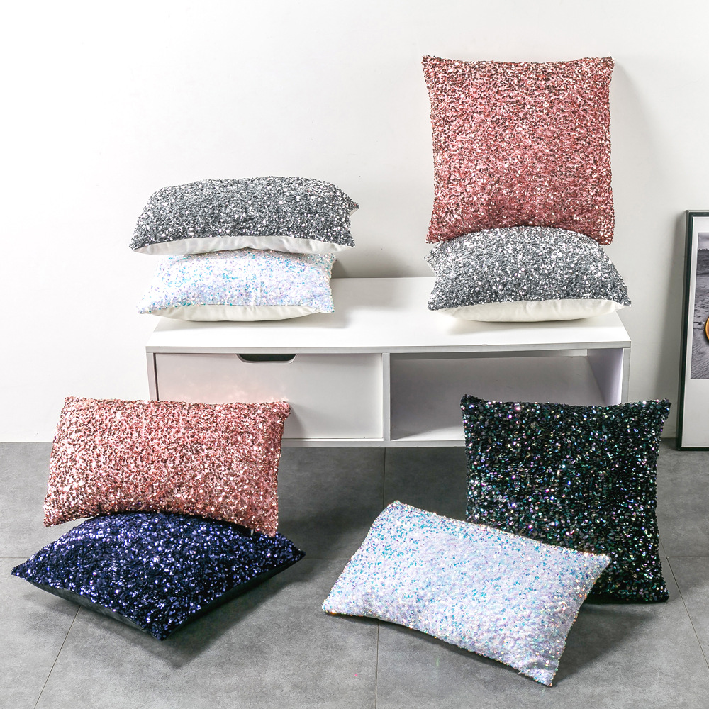 Housse de coussin décorative pour canapé, motif floral, broderie colorée, couleur unie, style nordique_voghion.com