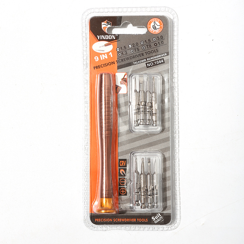 9-en-1 destornillador de doble burbuja de alta frecuencia Apple teléfono móvil reloj herramienta de reparación de desmontaje mango de aleación de aluminio