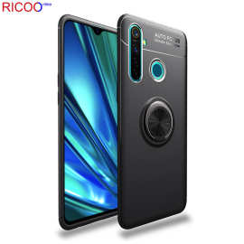 适用OPPO Realme5pro车载隐形金属指环手机壳 A9 2020磨砂TPU软壳