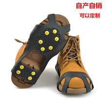 跨境爆款户外10齿冰爪防滑鞋套钓鱼雪地登山冰爪tpe冰爪