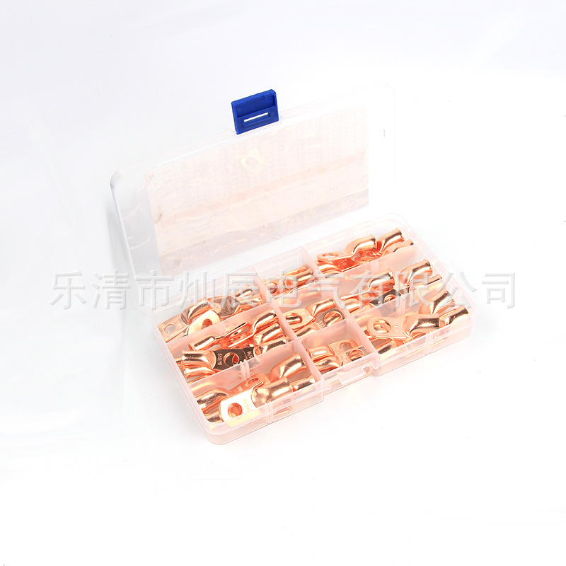 跨境直供 50pcs盒装 美规铜鼻子组合+标签 sc系列窥口铜接线端子