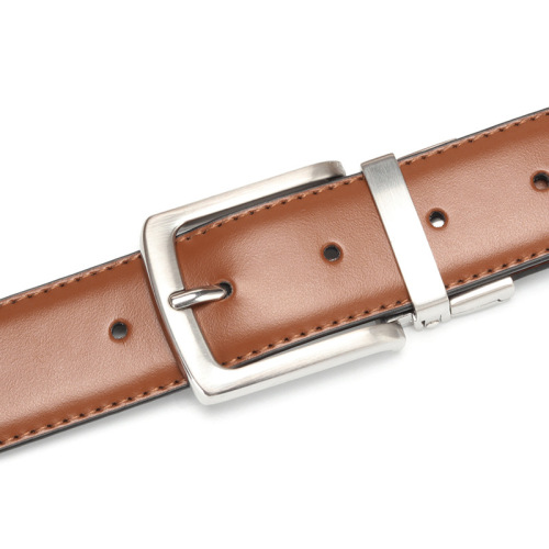 Belt men's rotating pin buckle belt buckle double-sided belt manufacturer belt cowhide men's belt drop shipping
