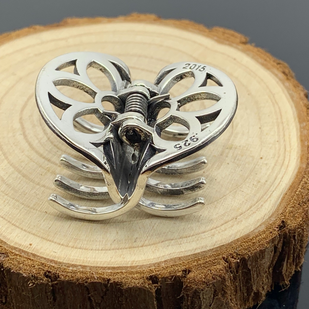 New wholesale silver Yushang sterling silver s925 vintage cherry blossom women's fashion handsome hairpin hair accessories hair rope side clip