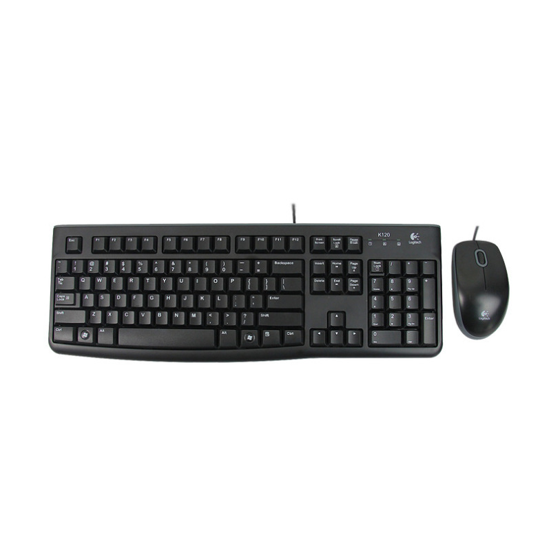 Logi Mk120 Wired Keyboard and Mouse Set for Home Office Computer USB Keyboard and Mouse Economical Set