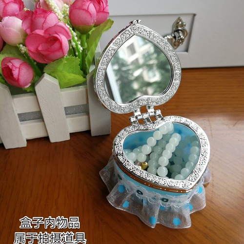 Heart Plastic Mini Heart Shaped Little Girls Jewelry Box Makeup Accessories Storage Box Jewelry Headwear Gift Box Wholesale