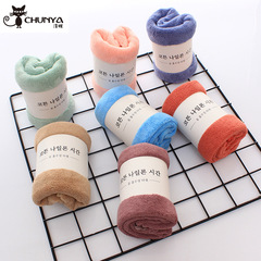 High-density coral velvet large towel, hair-drying towel with bound edges, plain color, soft and thickened, water-absorbent adult couple's face and bath towel