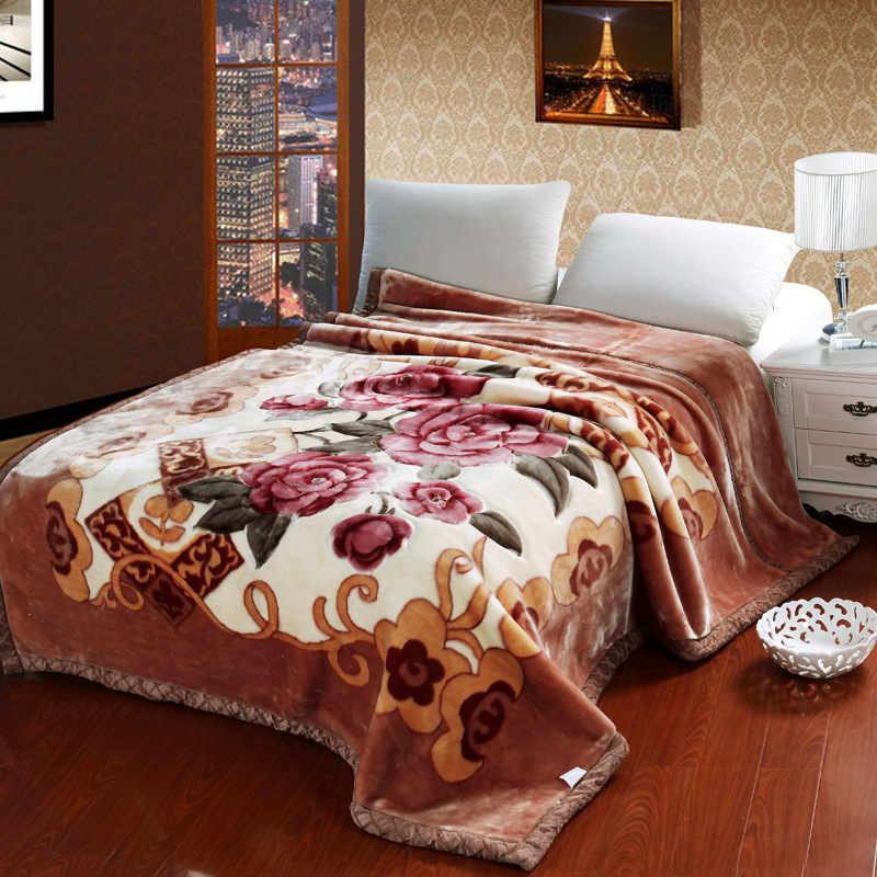 Fábrica al por mayor manta Raschel edredón engrosada de doble capa invierno nudo boda manta Individual Doble estudiante manta de terciopelo