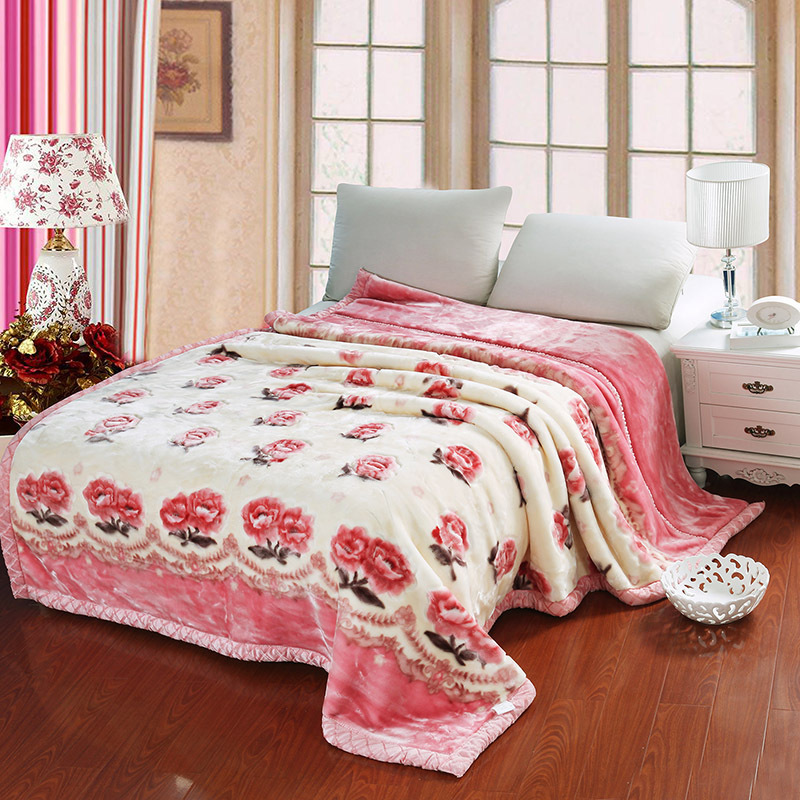 Fábrica al por mayor manta Raschel edredón engrosada de doble capa invierno nudo boda manta Individual Doble estudiante manta de terciopelo