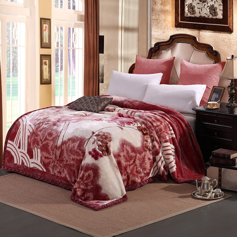 Fábrica al por mayor manta Raschel edredón engrosada de doble capa invierno nudo boda manta Individual Doble estudiante manta de terciopelo