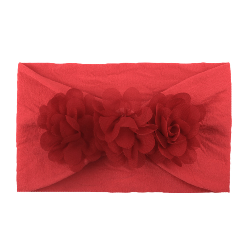 Flor de gasa accesorios para el cabello del bebé suave y cómoda banda de pelo de nylon accesorios para niños linda princesa banda de pelo