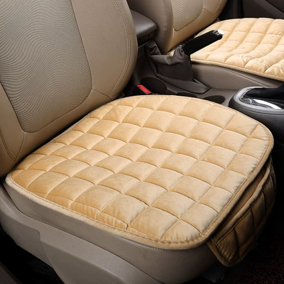 Seat cushion, seat cover – rear wool cushion - front-row-leaflet-beige-universal