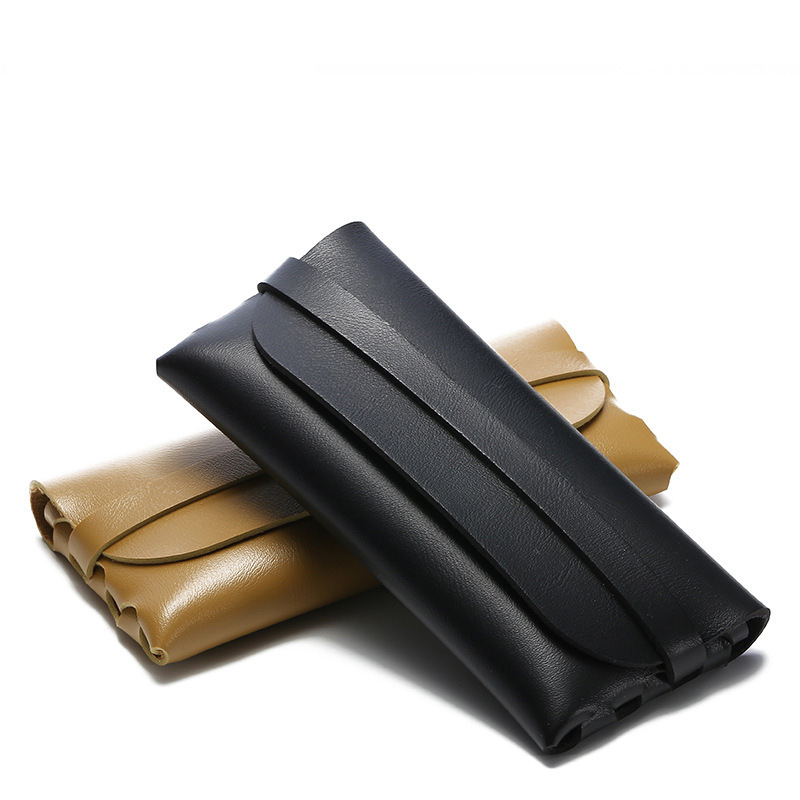 New retro fashion sunglasses box leather handmade sunglasses box belt cassette glasses case wholesale RBH01