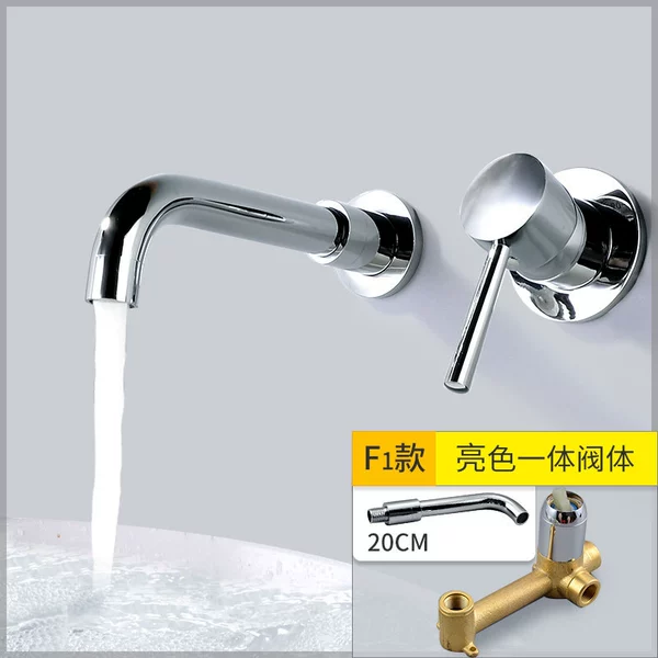 Chromium color basin hot and cold water faucet