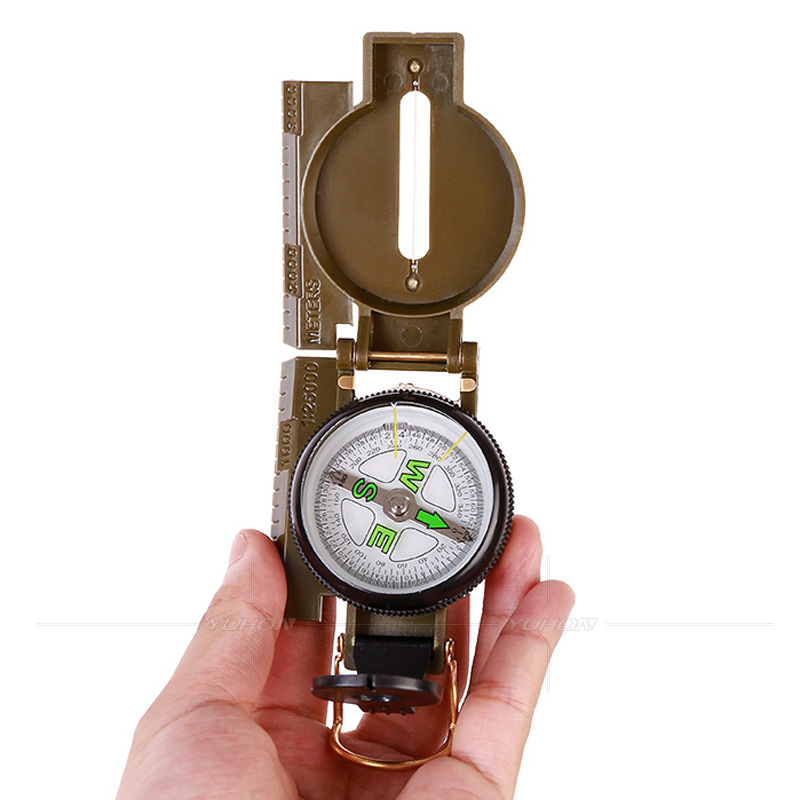 Aventura al aire libre escalada solo soldado Brújulas multifuncional portátil americano ejército verde táctico ABS plástico