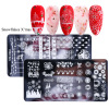 Cross -border hot nail steel plate INS retro popular space Christmas tree leaf snowflake nail transfer template Nail