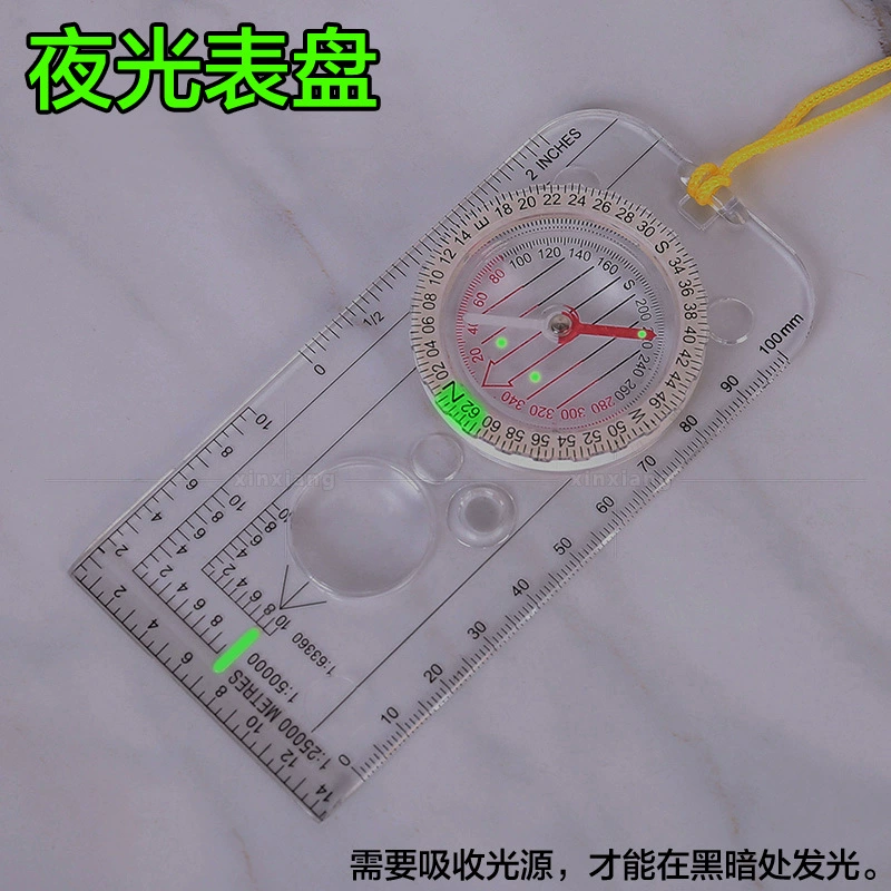 Карта масштаба Северная игла Открытый класс обучения прозрачная портативная игла со светящейся многофункциональной