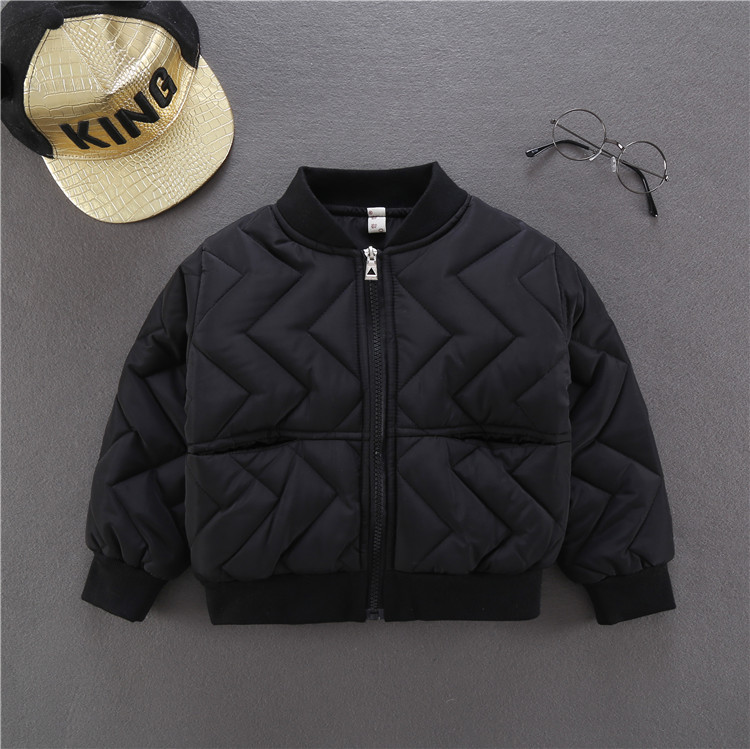 Abrigo de los muchachos engrosado Otoño e Invierno nueva Chaqueta de algodón cálido estilo occidental collar uniforme de béisbol moda entrega de una sola pieza