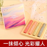 TikTok, блеск для губ, матовый комплект для школьников, водонепроницаемая подарочная коробка, 4 шт, долговременный эффект