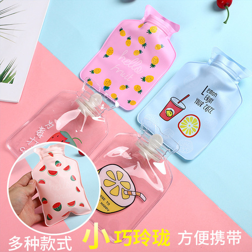 Pearlescent hot water bottle, small floral print, water-filled cartoon hot water bottle, hand warmer, Korean style hand warmer for children