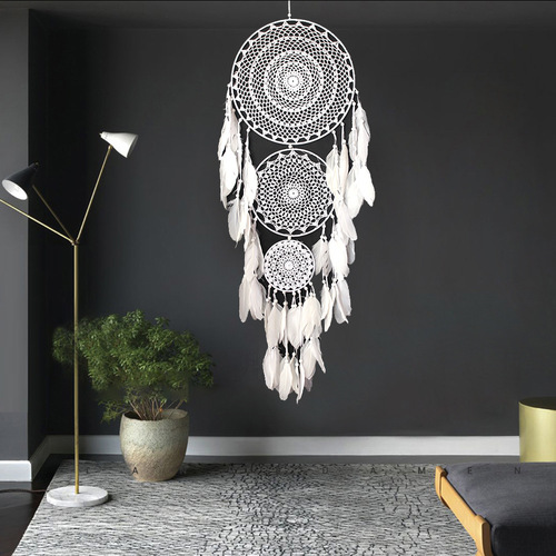 ins new concentric circle crochet flower dream catcher large wedding scene decoration dream catcher pendant bed and breakfast pendant