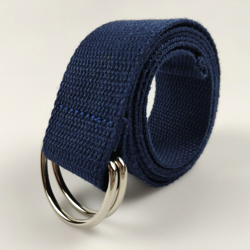 Self-produced and sold 3.8CM double D-shaped canvas belt for ladies, multi-color casual versatile work pants belt, in stock
