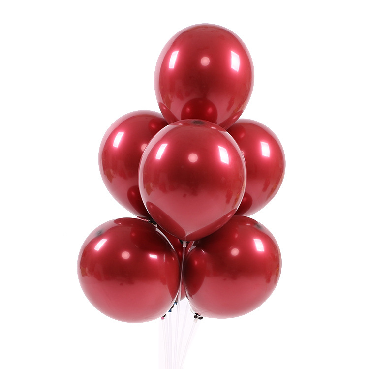 10 pulgadas boda doble capa globo de metal cereza púrpura globo cumpleaños boda Decoración habitación doble capa Chanel Globo Rojo