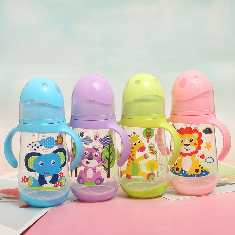 瓶口宽口径新生儿防胀气奶瓶 pp安全材质耐摔大宝宝喂养喝水奶瓶