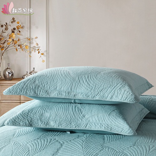 Heyan Home Textiles Foreign Trade Double-Sided Cotton Quilted Pillowcases Wide Border Crafts Washed Quilted Pillowcases Wholesale