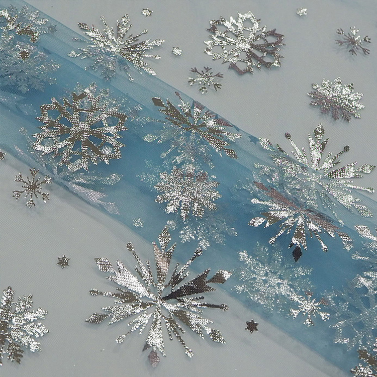 Fabricantes de malla de nieve de tela de hilo de estrella de Venus nieve princesa vestido de tela