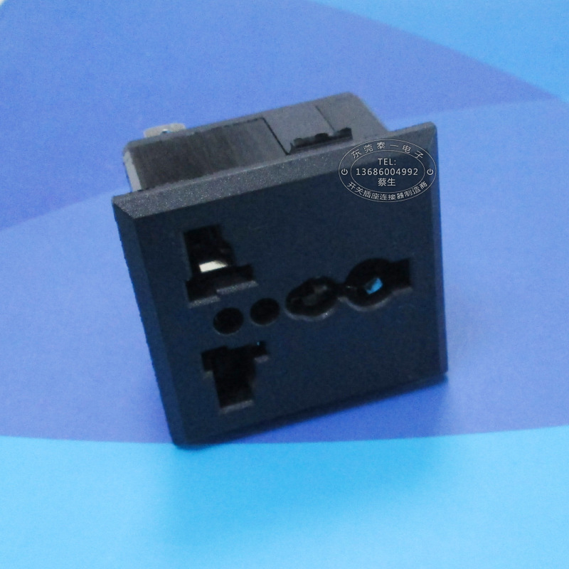 稳压电源大三孔插座 继电设备大三孔交流电13A输入AC母插座LH-08