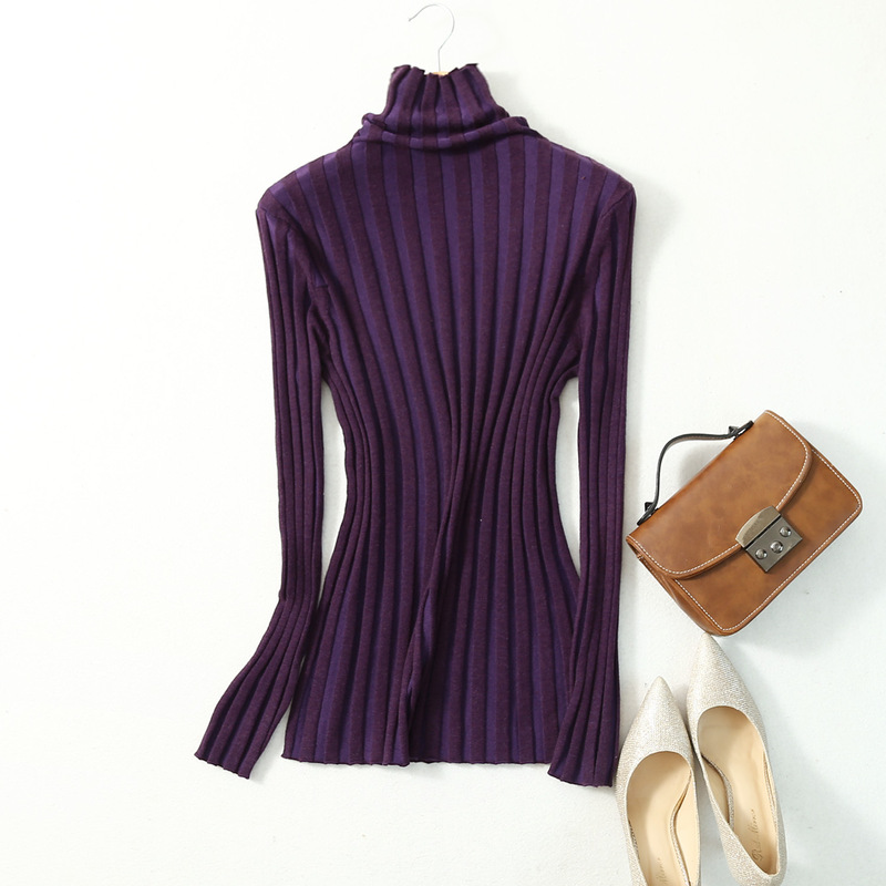 L & Y Fall/Winter New Women's Drawable Mulberry Silk and Cashmere Blended Knitted Sweater Stretch Base Warm Sweater Top