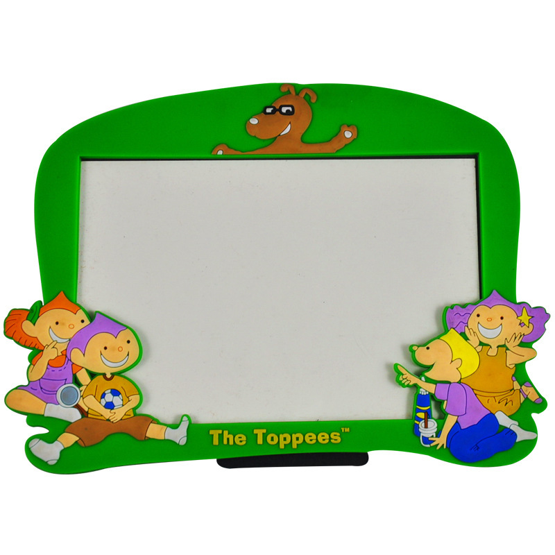 Customer logo easy retractable cardboard back frame PVC flexible glue photo frame 3D cartoon plastic back frame flexible glue photo frame