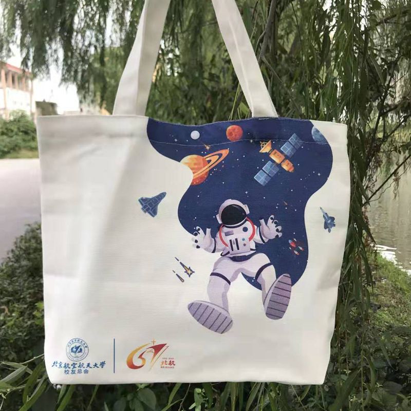 工厂批发航空帆布手提袋棉布包 太空帆布卡通手提袋