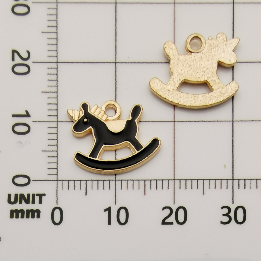 1 caballo mecedora negro 13x16-0.8g-10990