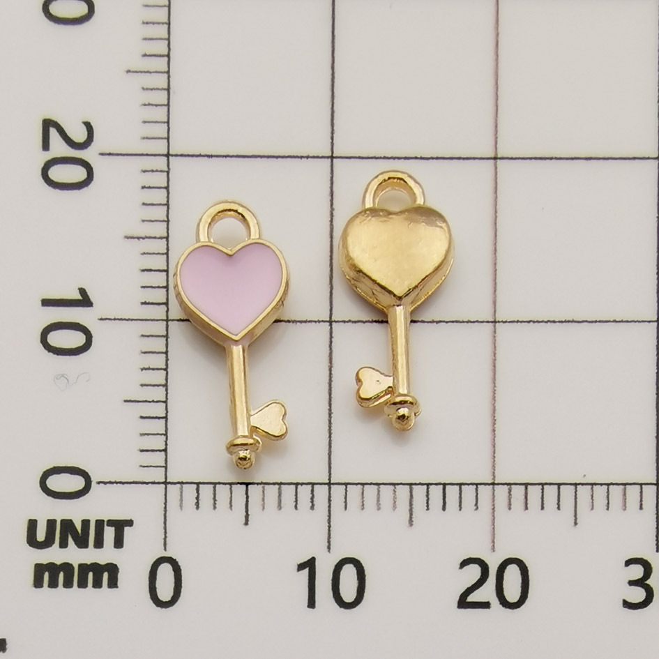 1 llave rosa melocotón en forma de corazón 7 × 16-0.5g-10989