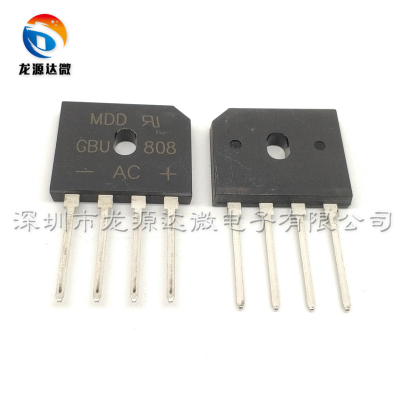 全新 GBU808 整流桥堆 8A800V 扁桥 大芯片 DIP-4 全新正品