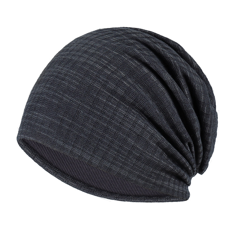 Men's and women's striped pullover cap spring and autumn thin turban cap Korean solid color pile cap breathable Baotou cloth cap factory