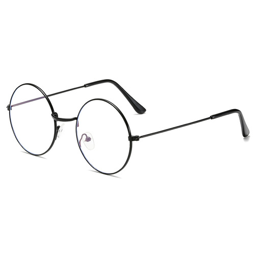 Anti-blue light flat-frame glasses Korean style original Xikou retro round-frame flat computer glasses unisex trendy factory wholesale