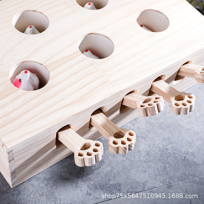 Red roja TikTok madera maciza gato juguete divertido gato buen ayudante