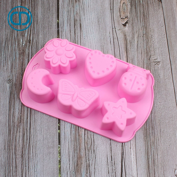 Силиконовая форма для moon cake, форма для шоколадного льда, пудинга из фруктов, желе, 6 последовательных узоров насекомых и других