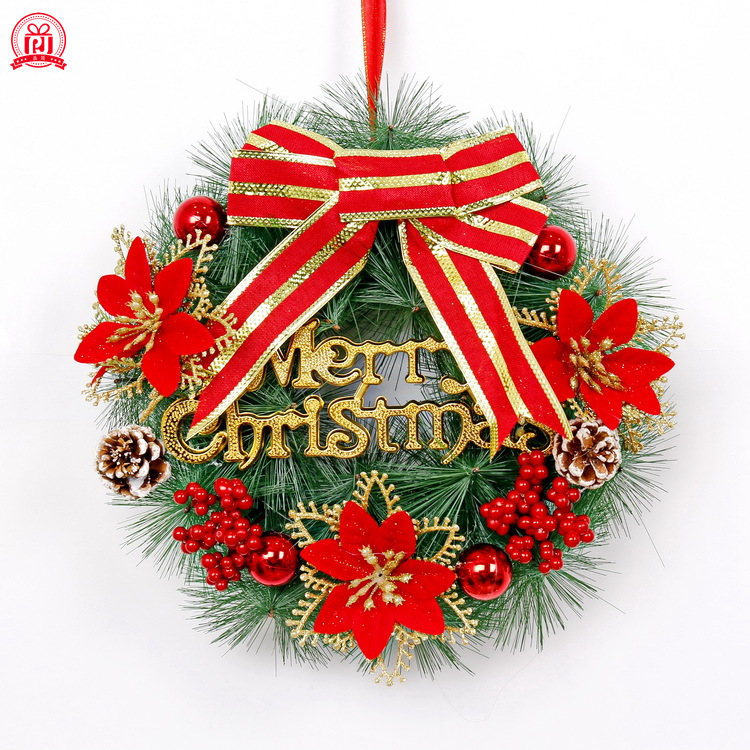 Guirnalda decorativa de Navidad 30cm/40cm/50cm puerta colgante Garland Holiday Mall Hotel tienda decoraciones de la ventana