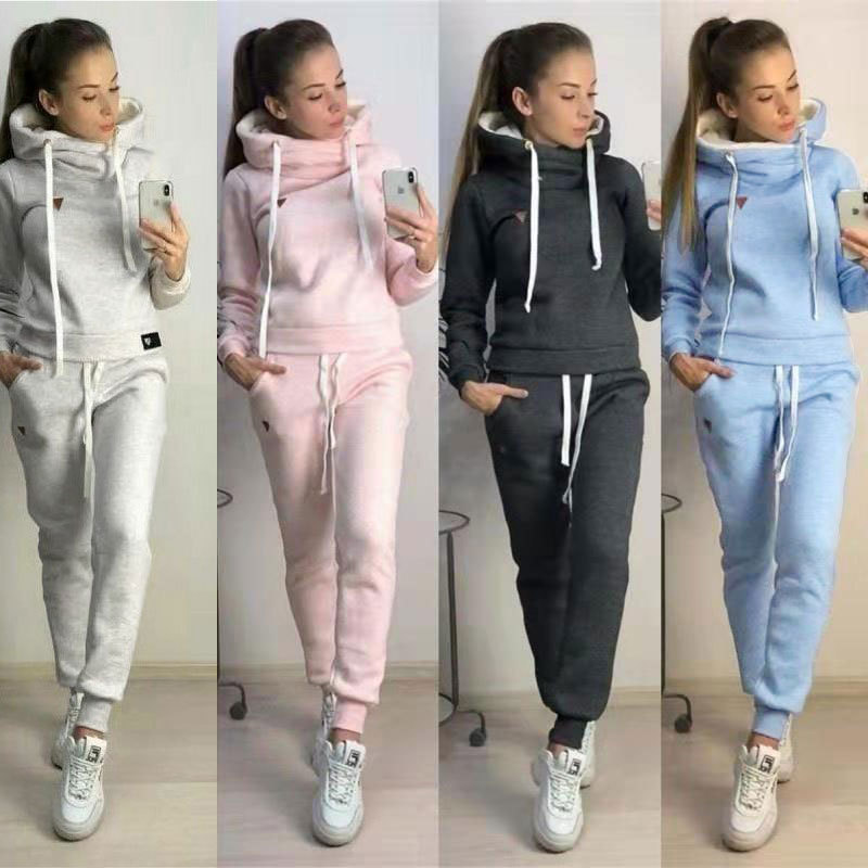 9531#2023 European and American women's autumn and winter explosions new fleece fashion leather casual sports suit vests