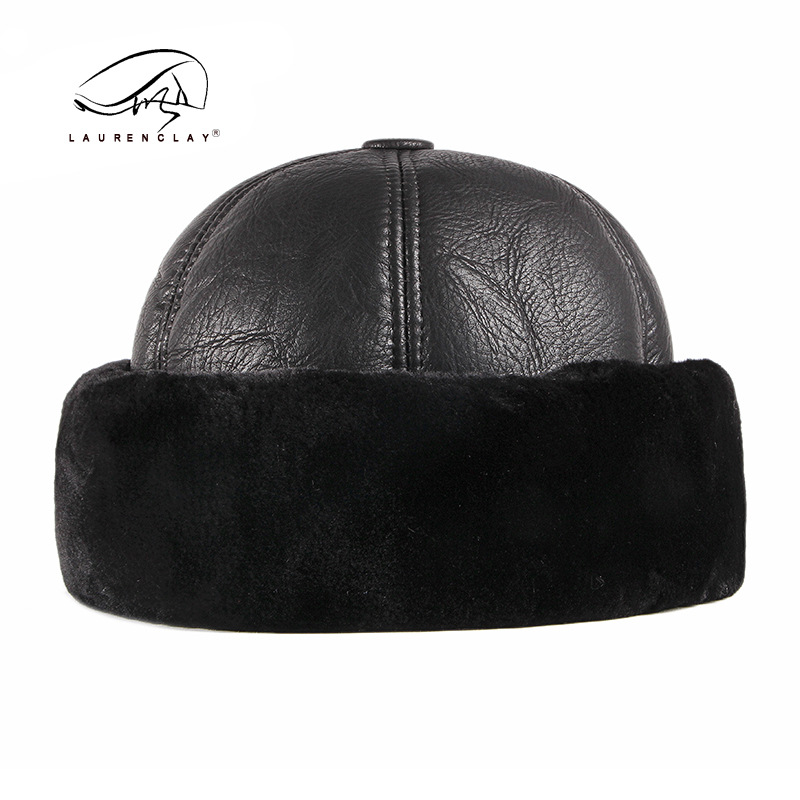 Sombrero de cuero de la PU sombrero de invierno melón sombrero de cuero a prueba de nieve