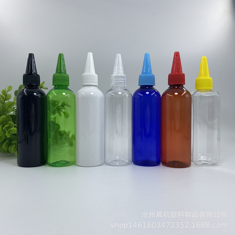 尖嘴瓶现货 油墨挤压分装瓶圆肩塑料点胶瓶平肩pet透明尖嘴塑料瓶